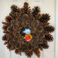 18" Pinecone Wreath with Turkey