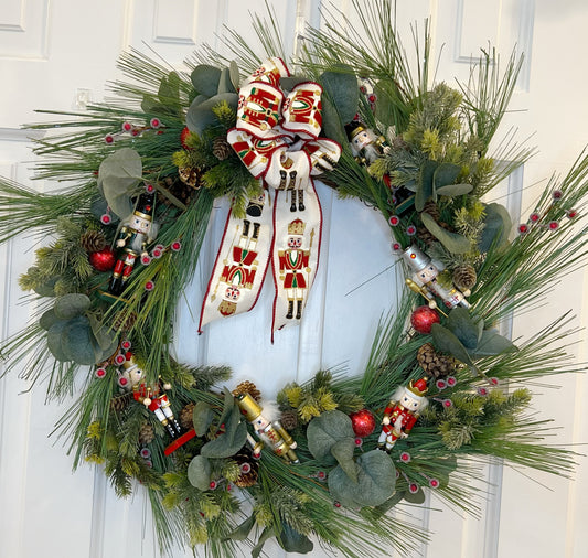 18" Embellished Nutcracker Wreath