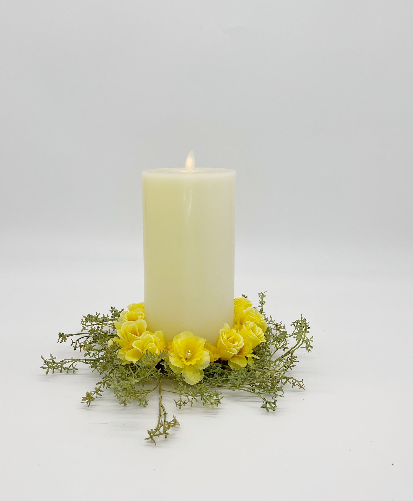 Daffodils and Roses Candle Wreath