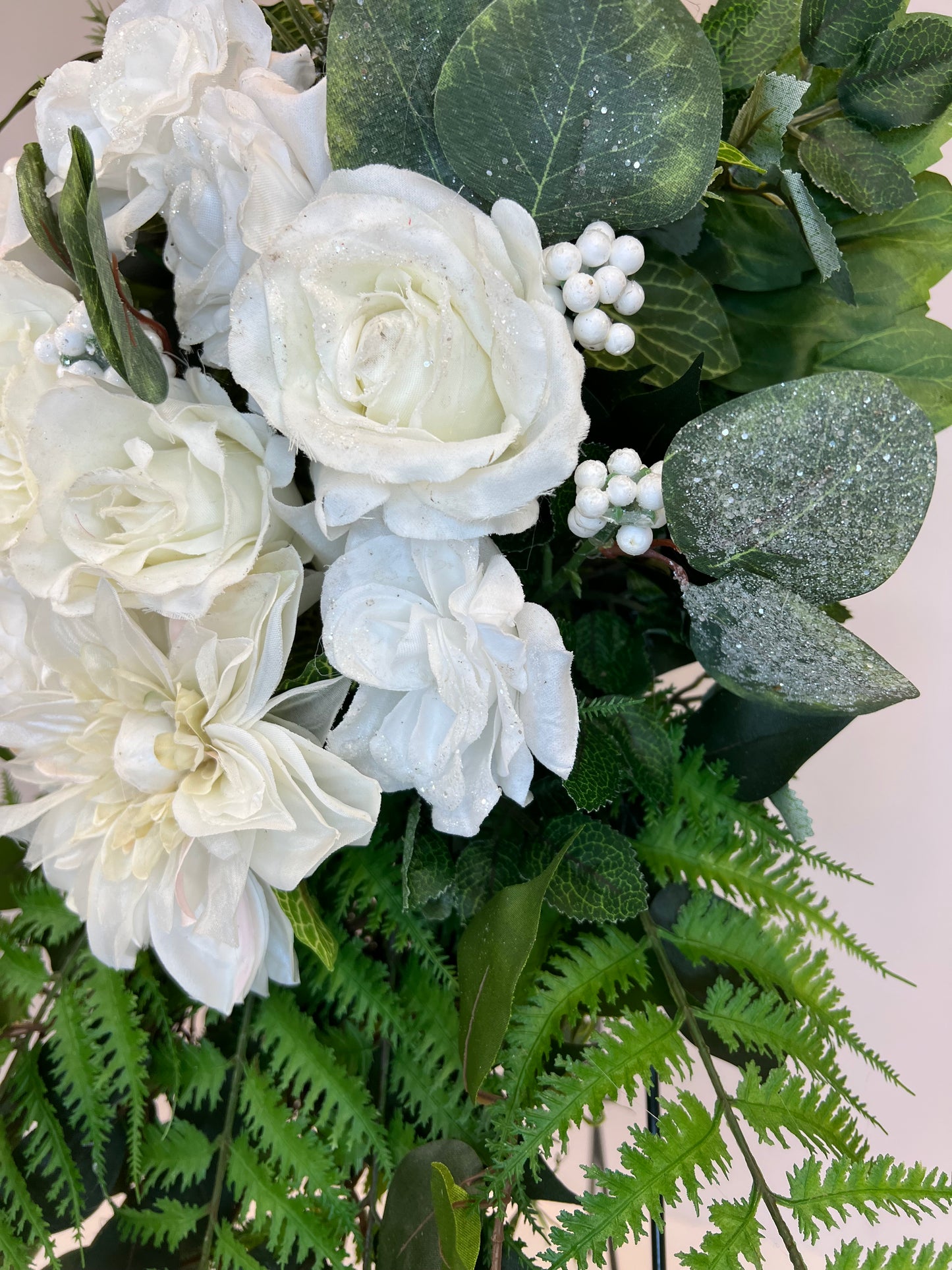 20" Embellished Silk Floral Swag