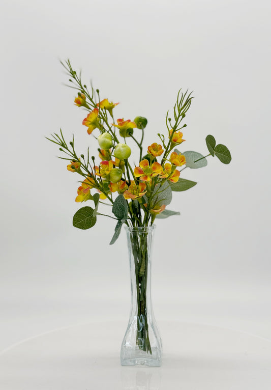 Bud Vase Arrangement of Wax Flowers