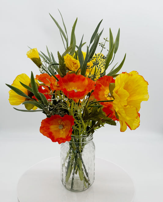 Mason Jar Poppies