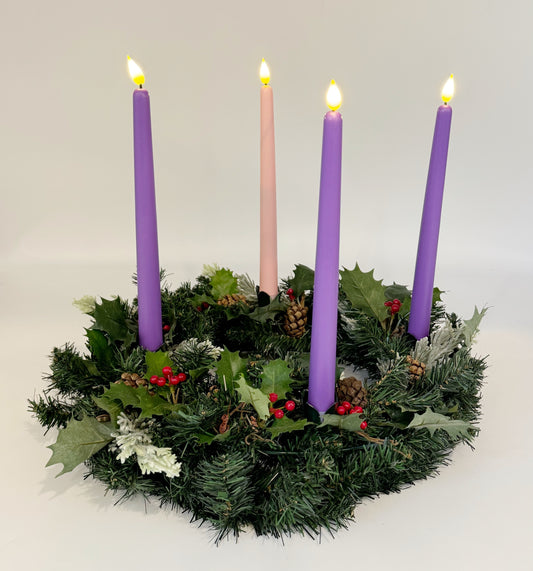 Christmas Advent Wreath with Holly