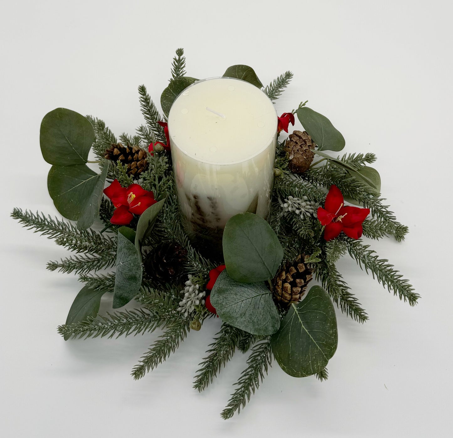 Eucalyptus Candle Ring | Christmas Candle Wreath