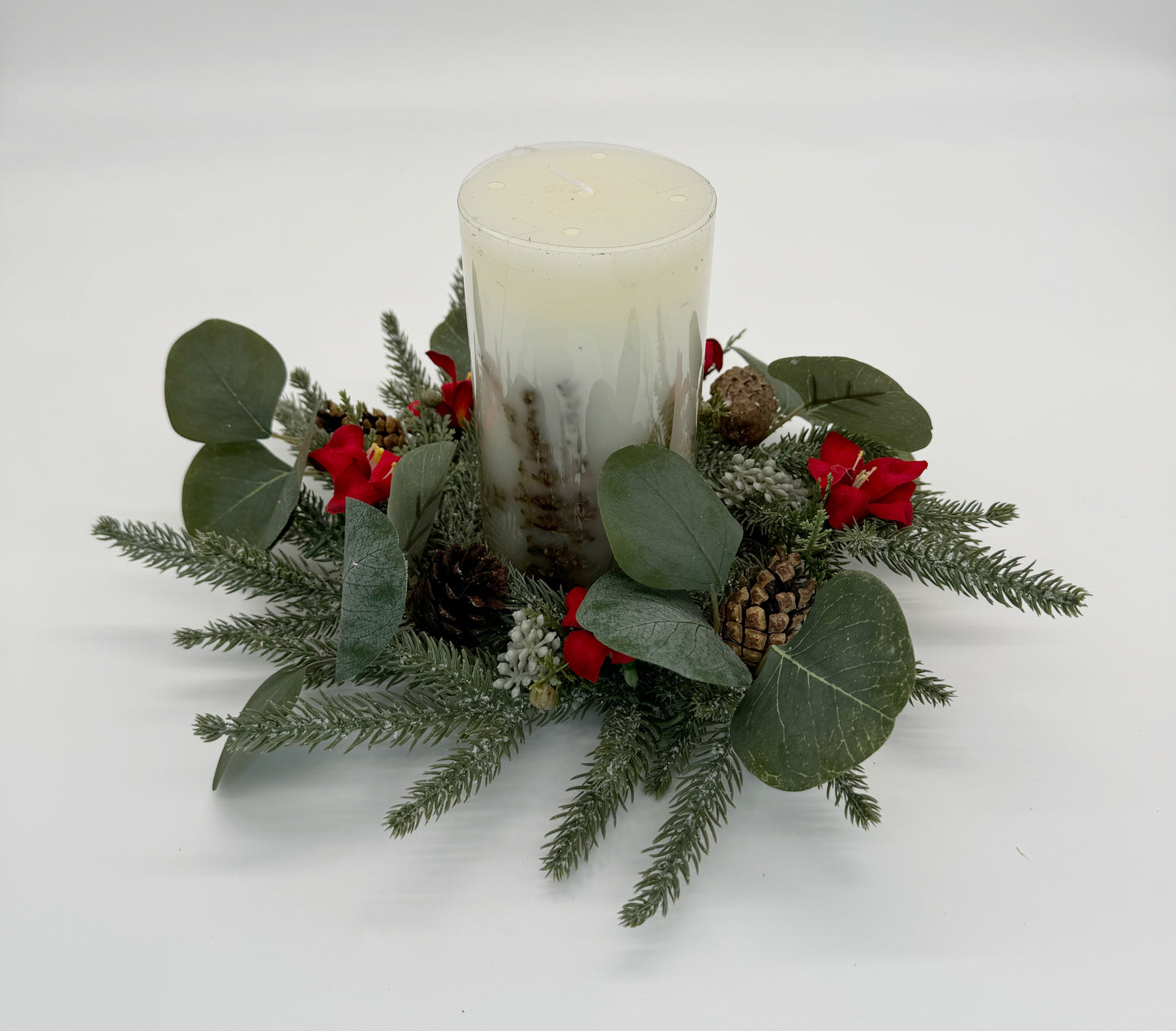 Eucalyptus Candle Ring | Christmas Candle Wreath