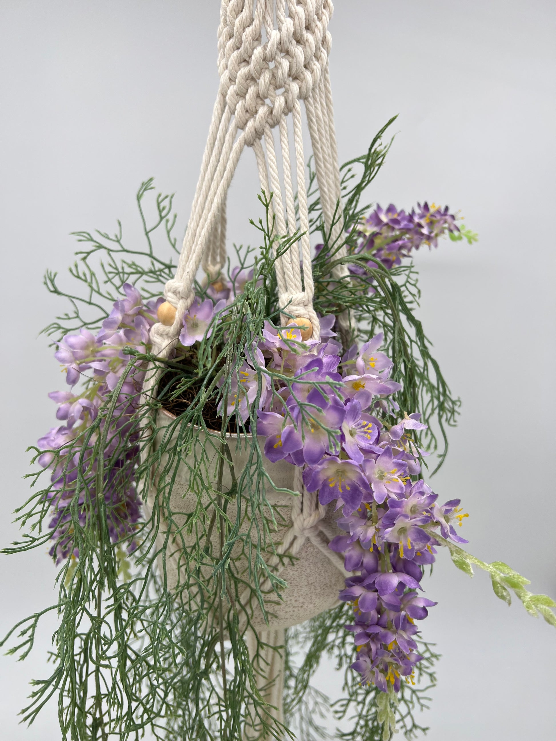 wisteria hanging plant Elegant Silk Wisteria Hanging Planter