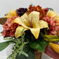 Wooden Box Fall Arrangement with Silk Flowers
