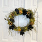 22" Black and Green Halloween Wreath with Pumpkins