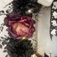 22" Lighted Ghost Wreath with Peonies and Dahlias