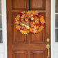 20" Pumpkin-Shaped Fall Wreath with Gourds