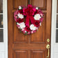 22" Heart-Shaped Dahlias and Deco Mesh Wreath