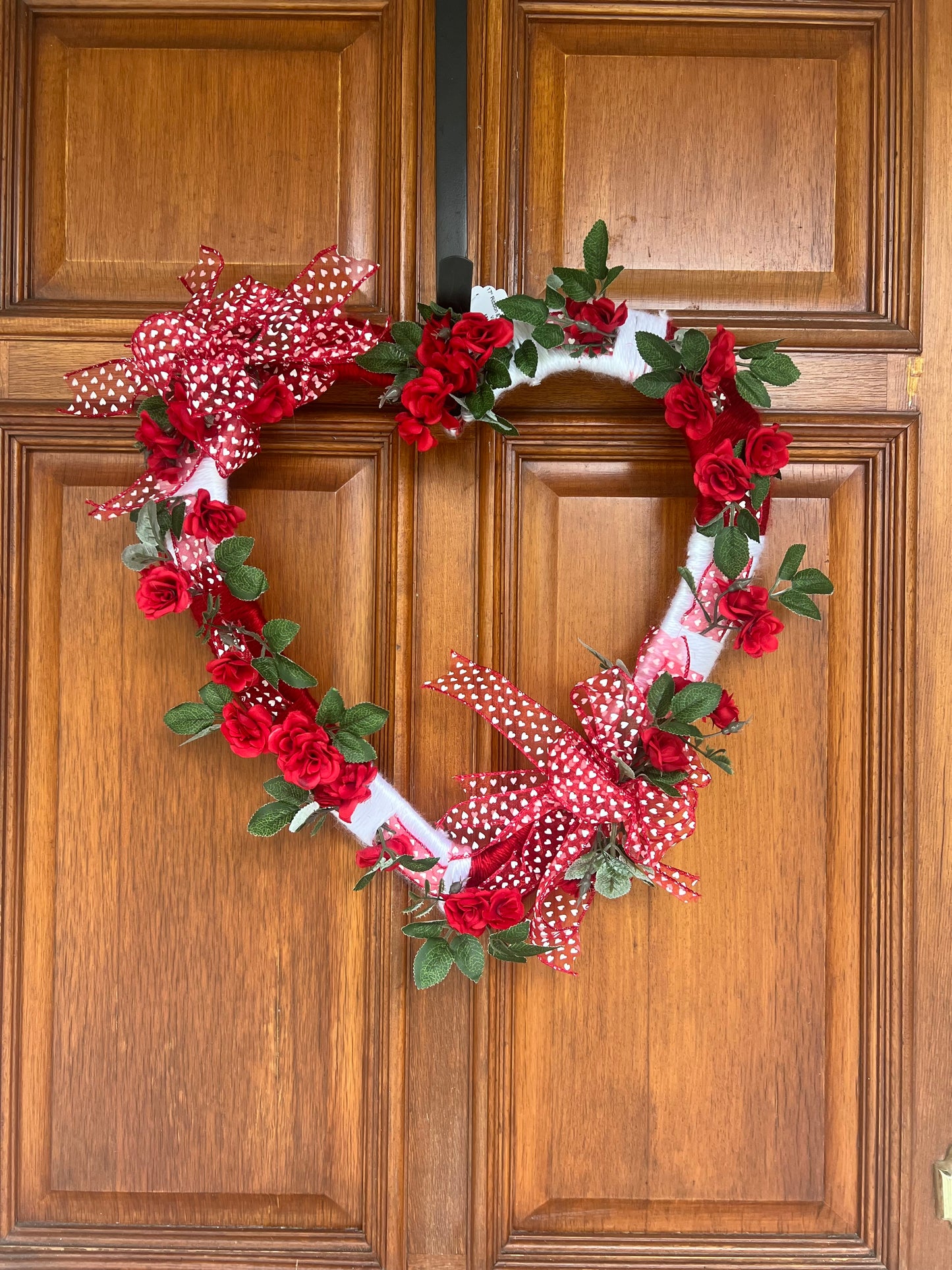 16" Ribbons & Roses Heart Wreath