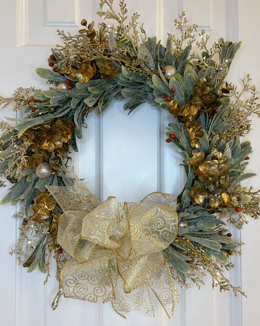 16" Gold-Accent Christmas Wreath