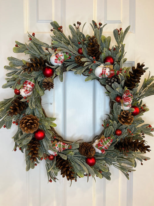 Snowman-Themed Winter Wreath