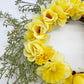 Daffodils & Roses Pillar Candle Wreath