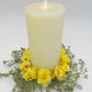 Daffodils & Roses Pillar Candle Wreath