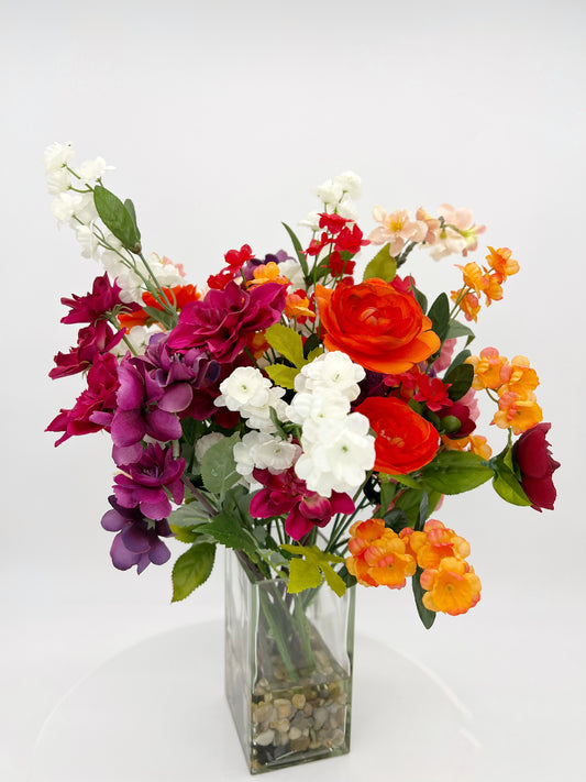 Mixed Bouquet in Cube Vase