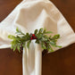 Festive Napkin Rings, Christmas Mistletoe Napkin Rings