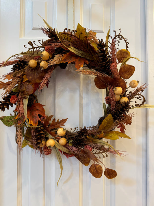 16" Earth Tone Fall Wreath