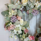 14" Pastel Flowers Heart Wreath