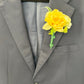 Yellow Rose Boutonniere with Hydrangea