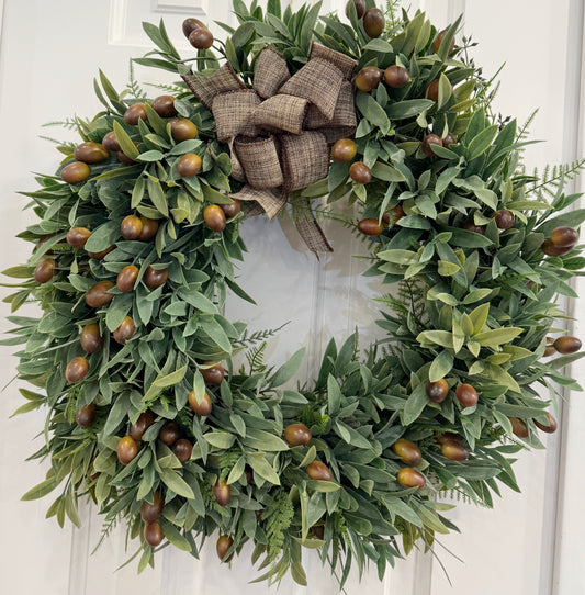 18" Lush Olive Greenery Wreath