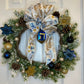 16" Hanukkah Snowy Pine Wreath