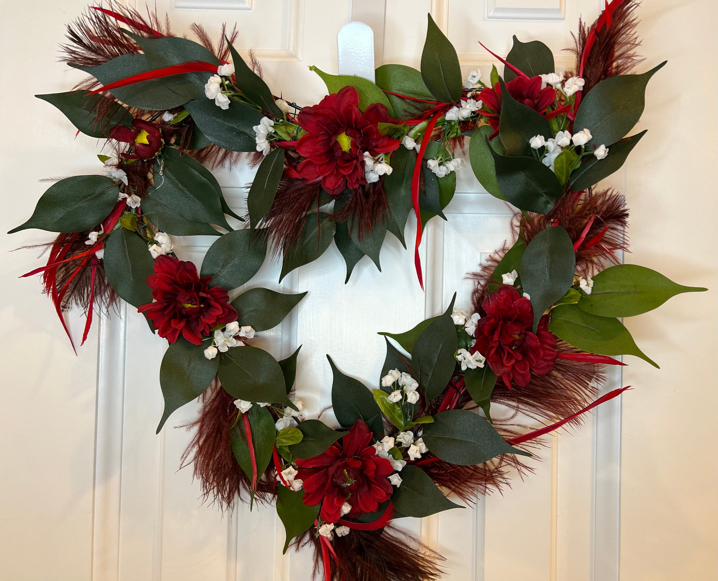 14" Heart Shaped Wreath with Feathers