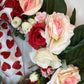 22" Roses and Magnolia Leaves Valentine Wreath