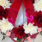 Heart-Shaped Dahlias, Roses & Deco Mesh Wreath