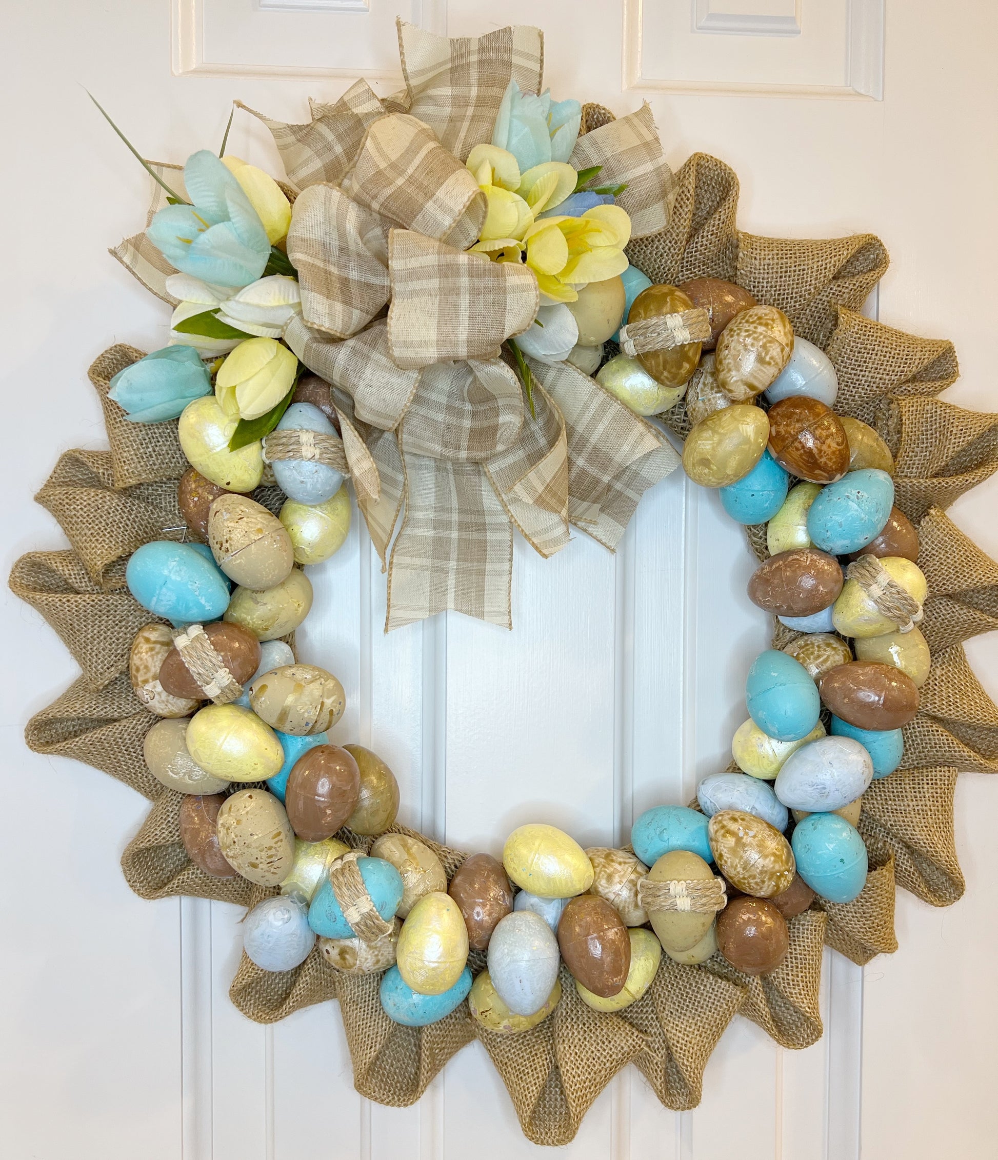 Rustic Eggs & Burlap Wreath