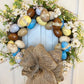Easter wreath with spring apple blossom flowers