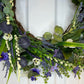 16" Pansies & Eucalyptus Wreath
