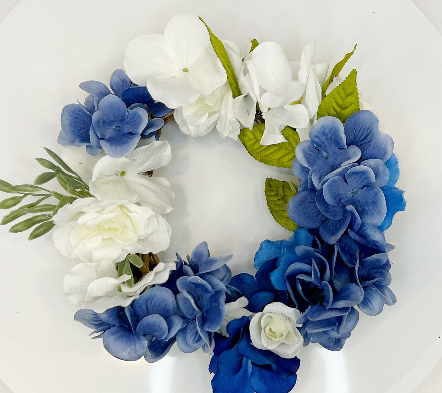 Delicate Hydrangea and Rose Candle Wreath